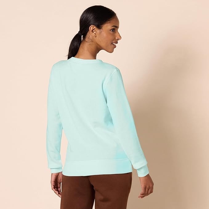 Amazon Essentials Women's Fleece Crewneck Sweatshirt Aqua Blue Size Large NWT