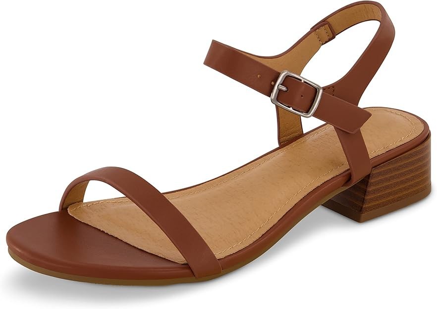 CUSHIONAIRE Women's Fontana one Band Block Heel Sandal +Memory Foam 7.5M NEW!