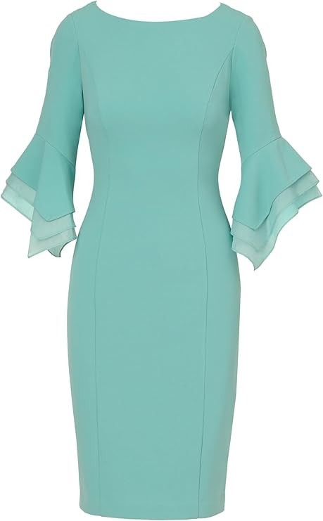 Adrianna Papell Women's Knit Crepe Tiered Sleeve Dress Size 24W