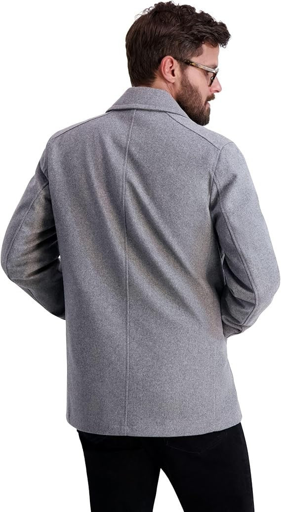 Nautica Men's Wool Blend Peacoat Double Breasted Coat Medium
