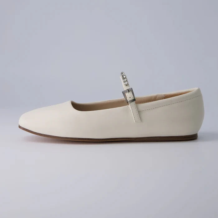 CUSHIONAIRE Women's Sleeper Mary Jane Flat Cream embellished Size 11M Brand New!