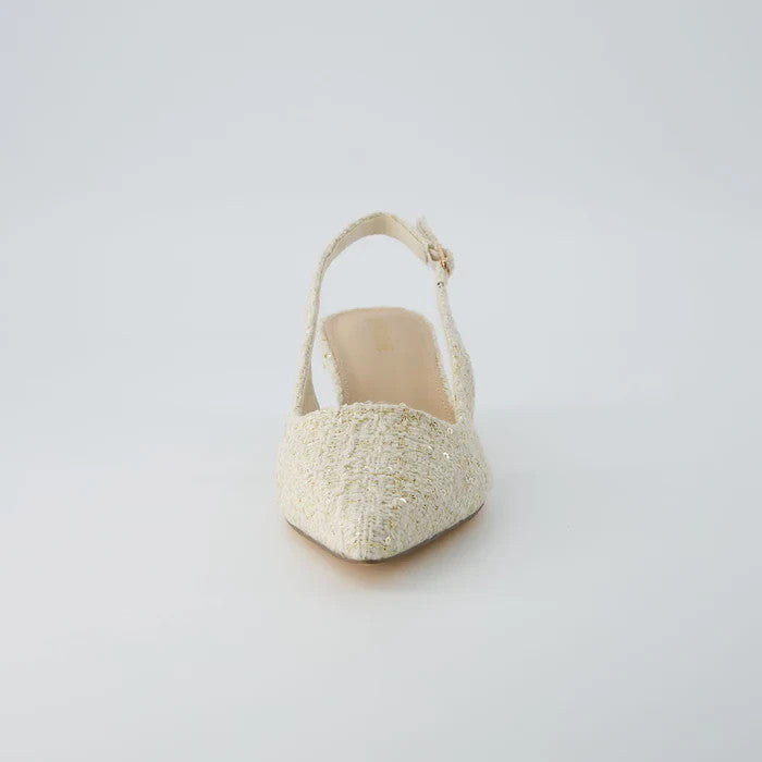 CUSHIONAIRE Women's Buzz Tweed Kitten Heel Size 7W Brand New!