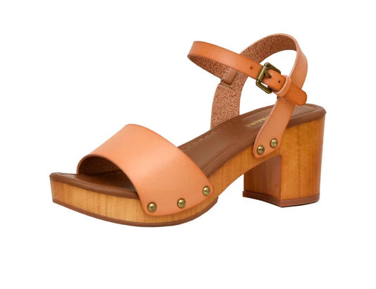 CUSHIONAIRE Sloan Faux Wood Sandals Honey Size 8.5M Brand New!