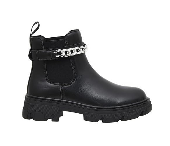 CUSHIONAIRE Women's Clover slip on Chelsea boot-Detachable Chain Black Size 7.5M