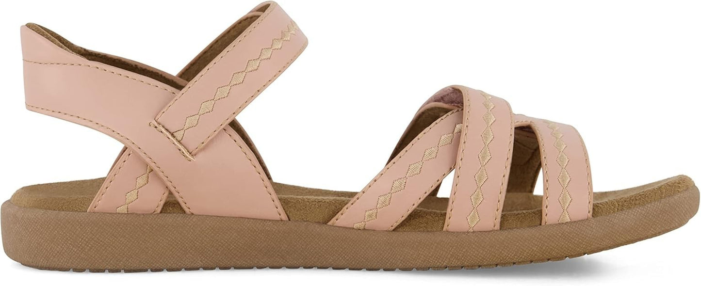 CUSHIONAIRE Women's Bartel Comfort Footbed Sandal Blush Size 8.5W Brand New!
