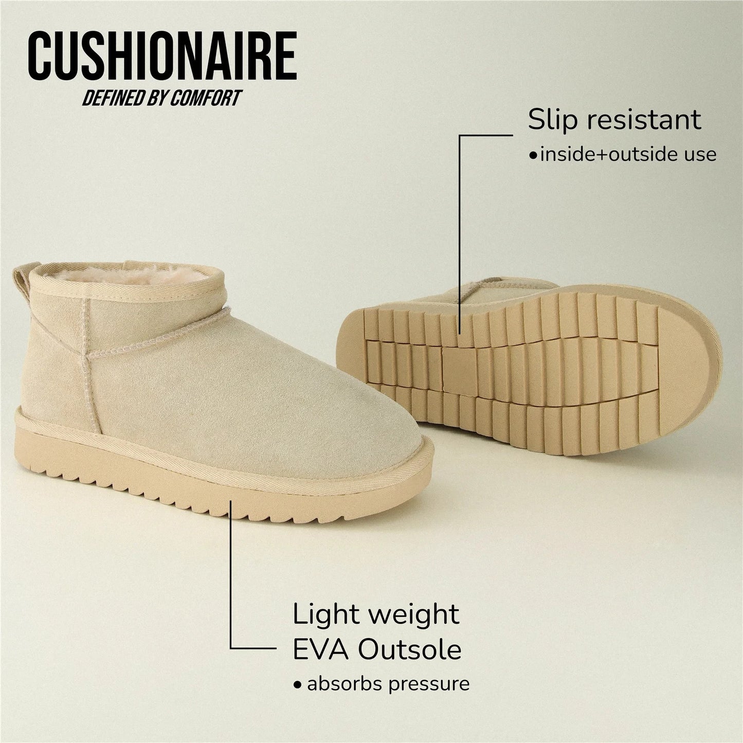 Cushionaire Hip 2 Genuine Suede Ankle Boots for Women Sand Size 11M Brand New!!
