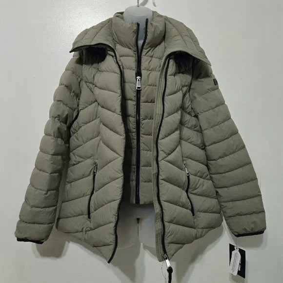 DKNY Bib-front Lightweight Puffer SAGE Size Small New with Tags