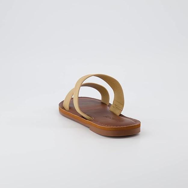 CUSHIONAIRE Women's Calico 2 band Sandal Comfort Foam SAND Size 8.5M Brand New!