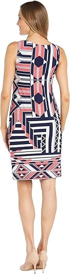 R&M Women's Puff Print Sheath Dress & 34 Sleeve New with Tags!