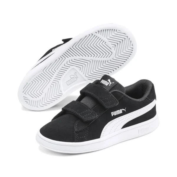 PUMA Kids' Smash Hook and Loop Sneakers Black Size 7 Children Brand New!