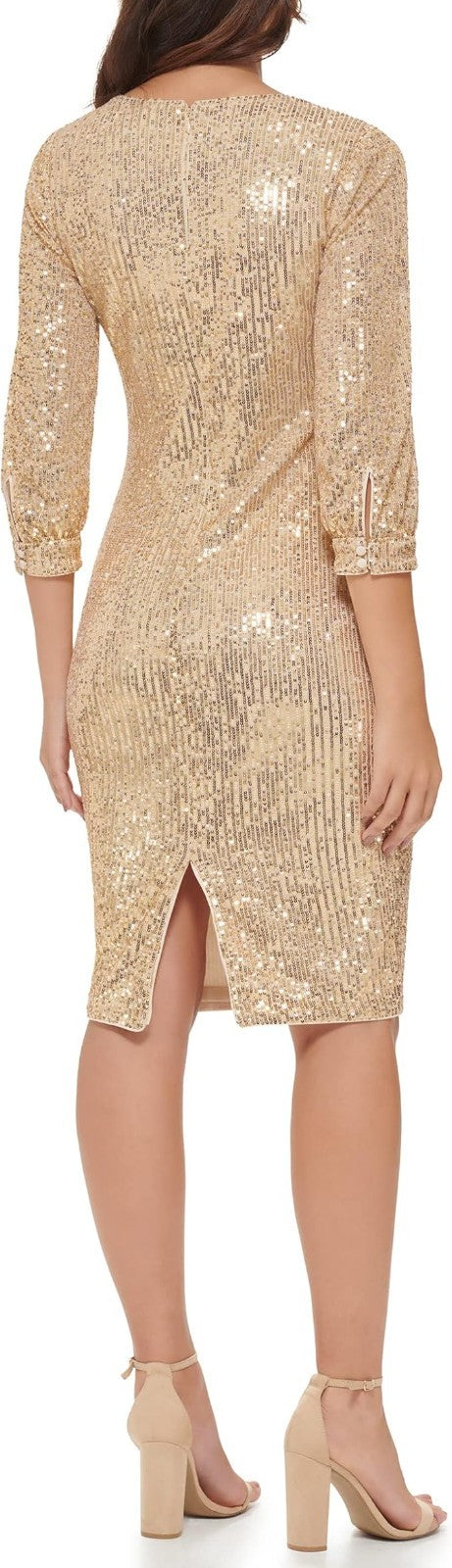 Kensie Women’s Gold Glitter Midi Dress Size 14
