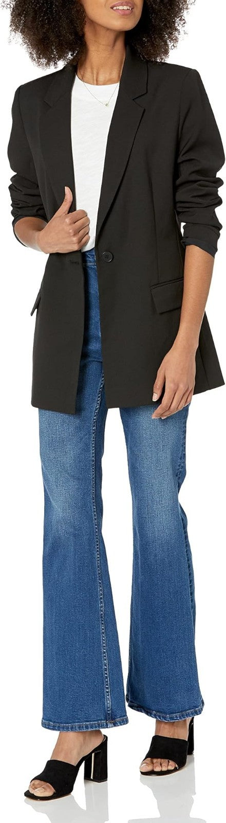 The Drop Women's Blake Long Blazer Black Size 4XL Brand New!