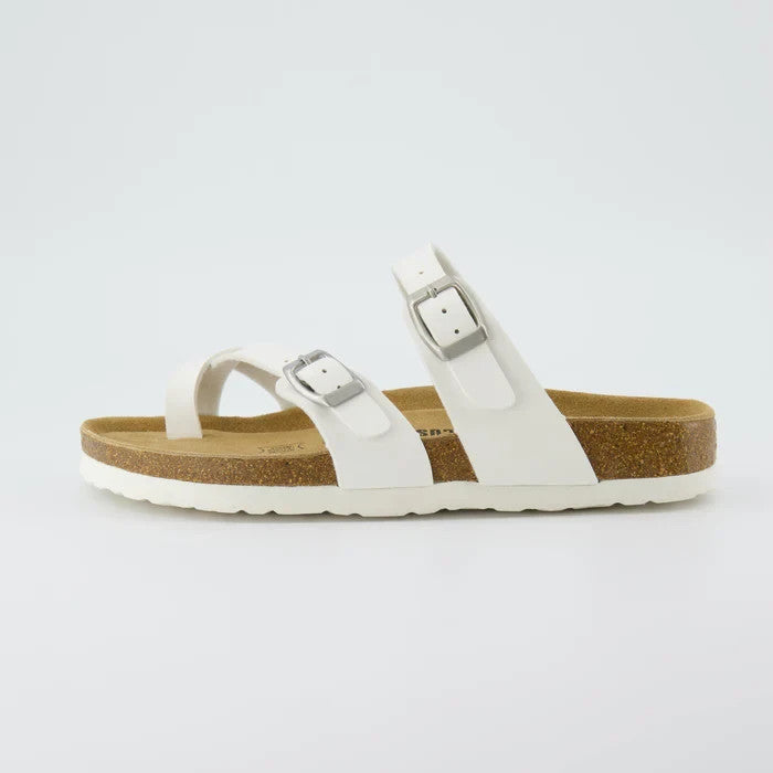 CUSHIONAIRE Luna Cork Footbed White Size 6W Brand New!!
