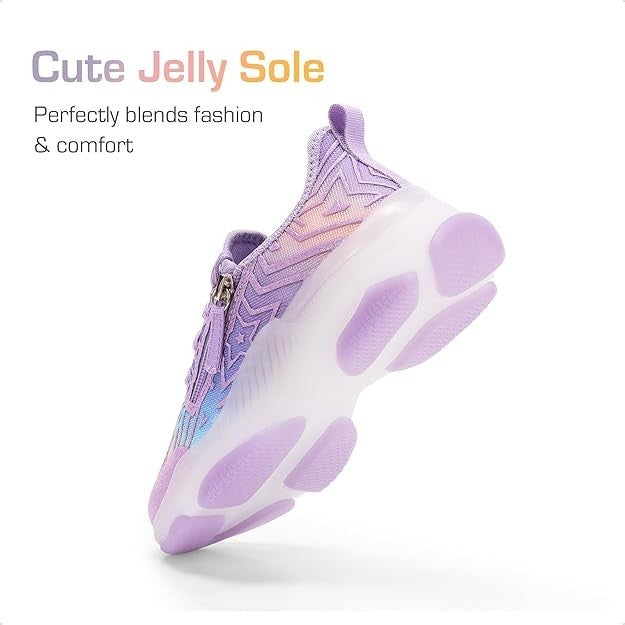 DREAM PAIRS Girls Zipper Jelly Sole shoe Size 1 (6-7yrs) Little Kid Brand New!