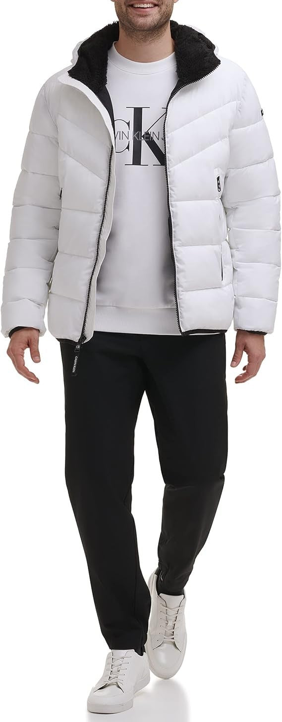 Calvin Klein Men's Hooded & Quilted Packable Jacket Size Large New With Tags!