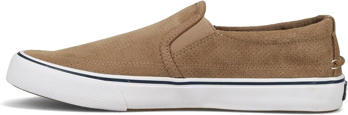 Sperry Men's Striper II Slip On Sneaker Taupe Size 5 Brand New!