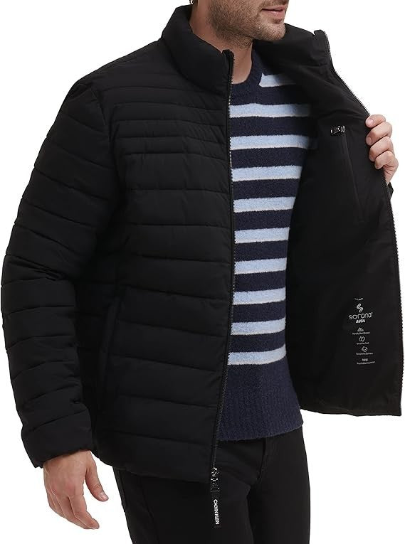 Calvin Klein Men's Classic Full Zip Down Puffer Coat Black Size 2XL New With Tag