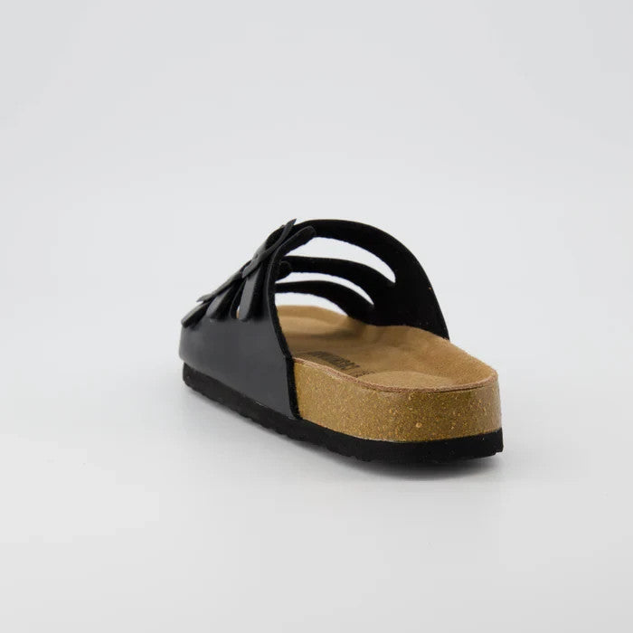 CUSHIONAIRE Womens Lela Cork Footbed Sandal BLACK Size 6.5M Brand New!