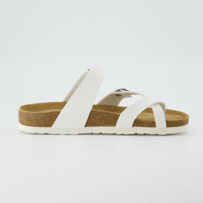 CUSHIONAIRE Luna Cork Footbed White Size 6W Brand New!!
