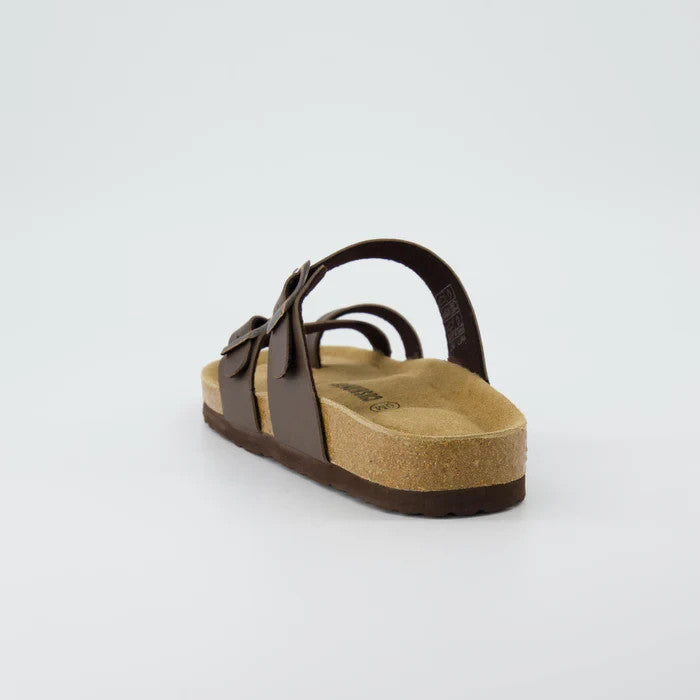 CUSHIONAIRE Luna Cork Footbed Sandal Brown Nappa Suede Size 6.5M Brand New!!