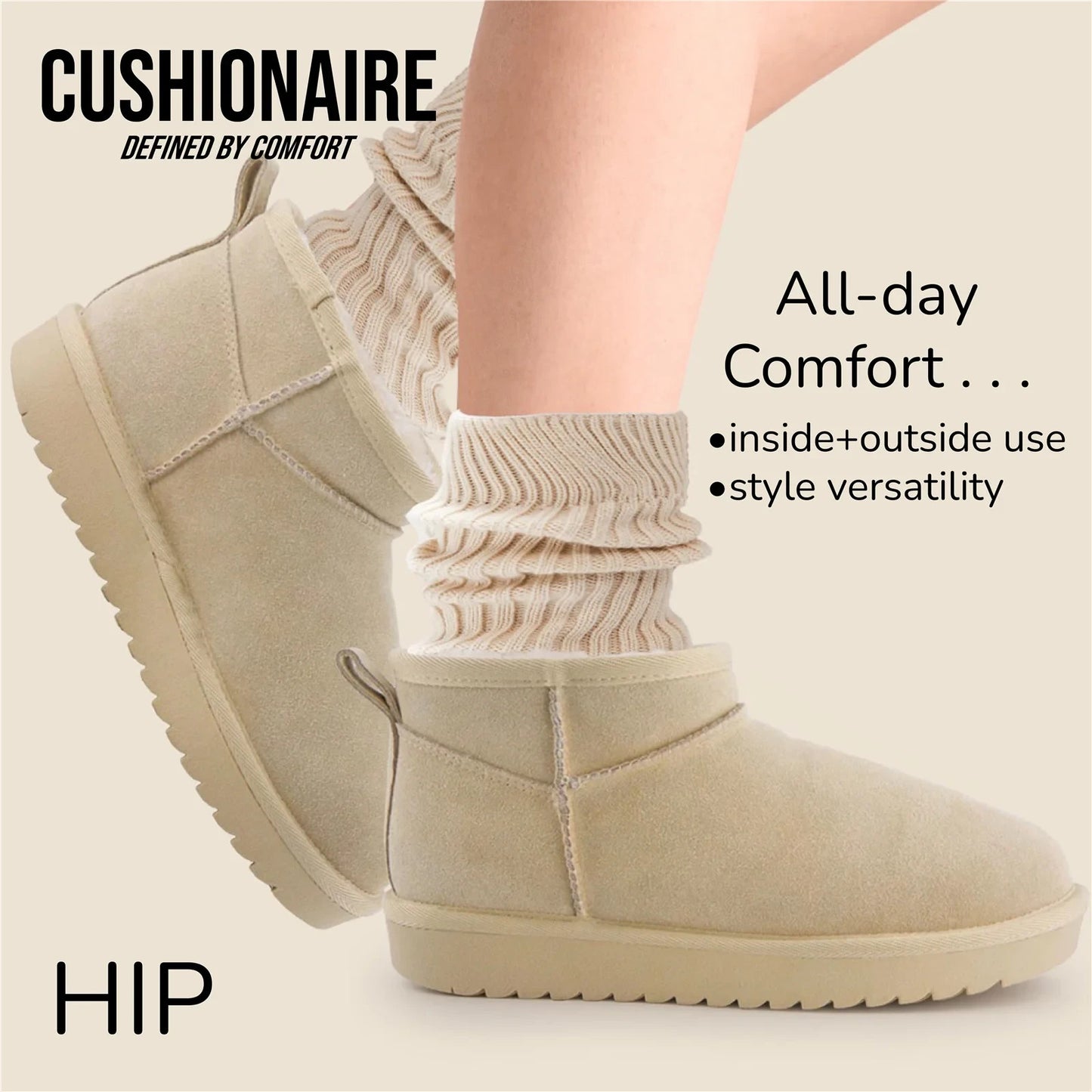 Cushionaire Hip 2 Genuine Suede Ankle Boots for Women Sand Size 11M Brand New!!