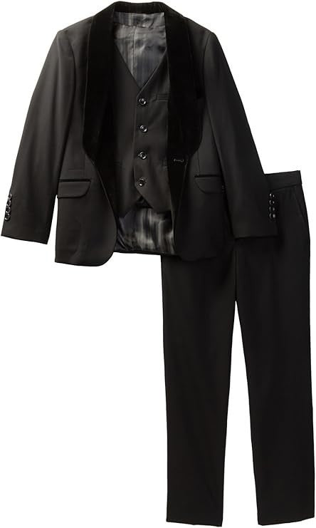 Isaac Mizrahi Boy's ST2077 Velvet Shawl Collar 3 Piece Tuxedo