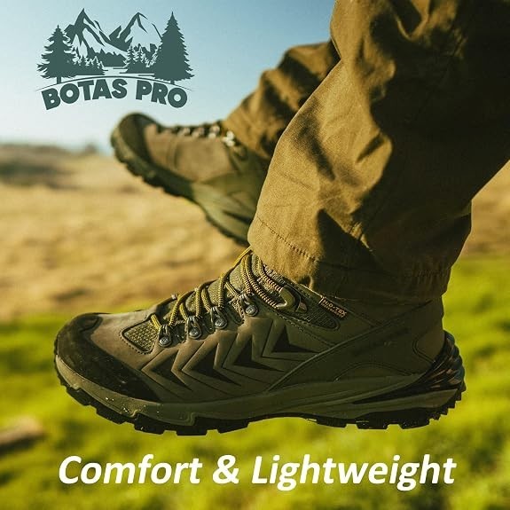 BOTAS PRO Men's Waterproof Hiking Boots, 6 Inch Slip Resistant New with Tags!