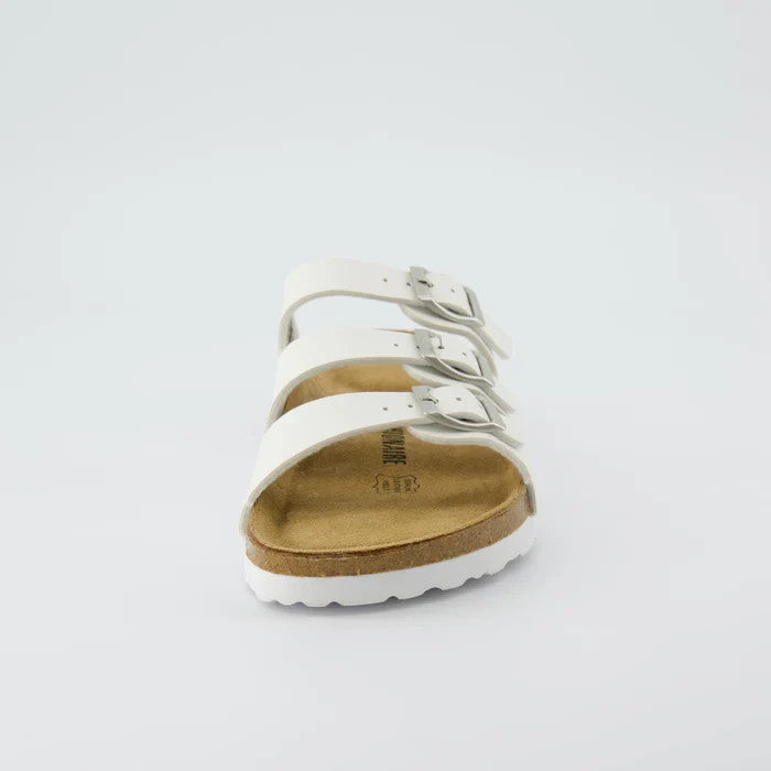 CUSHIONAIRE Womens Lela Cork Footbed Sandal WHITE Size 8M Brand New!