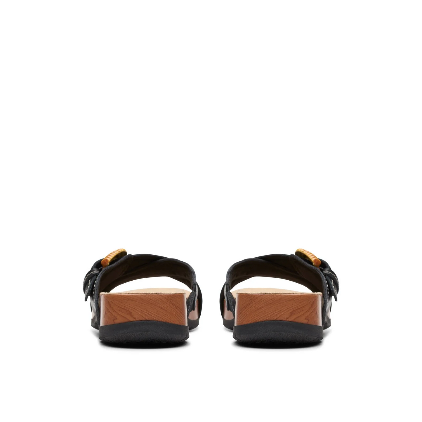 Clarks Collection Women's Reileigh Bay Sandal Black Leather Size 8.5W Brand New!