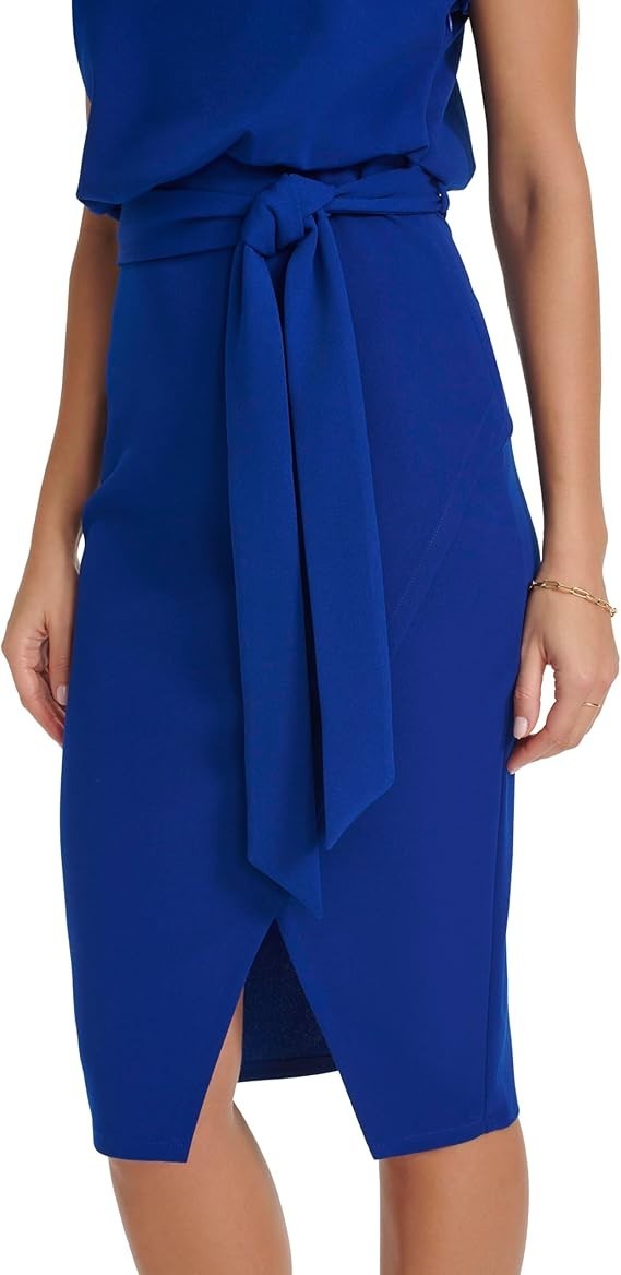 Kensie Women's Dresses Faux wrap,Cobalt