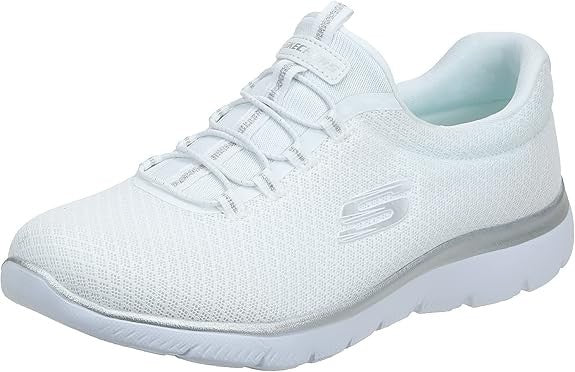 Skechers womens Summits Sneaker,(WhiteSilver), 8.5 US New with Tags!