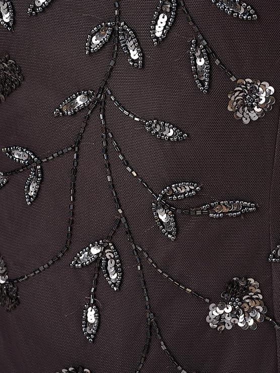 Adrianna Papell Women's Beaded Floral Short Dress