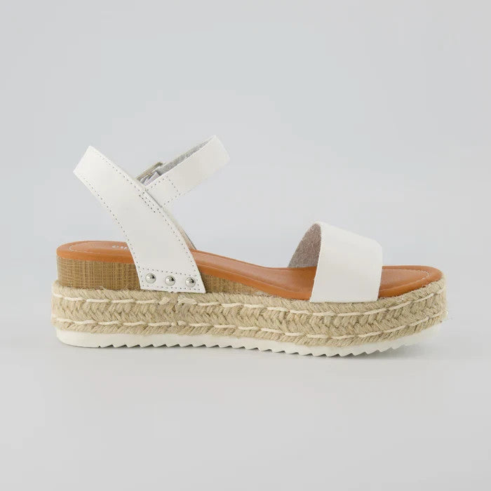 CUSHIONAIRE Melissa Platform Wedge Sandal White Size 8.5M Brand New!