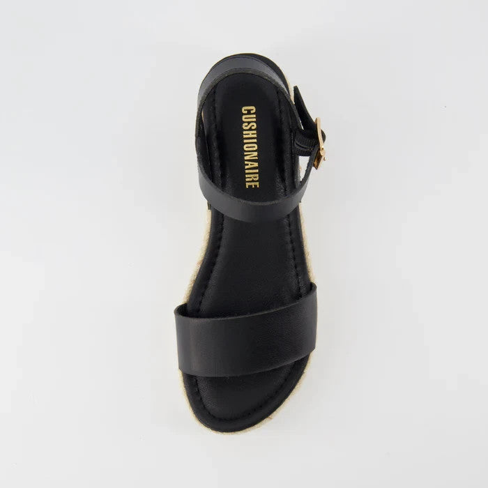CUSHIONAIRE Melissa Platform Wedge Sandal Black Size 8.5 Brand New!