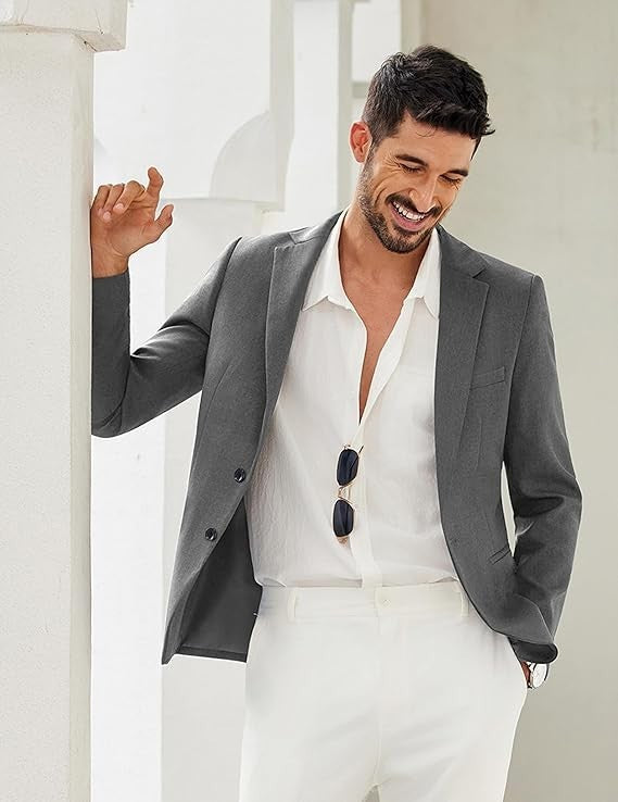 COOFANDY Mens Casual Blazer Slim Fit Sport Coat Lightweight Two Button Suit Jack
