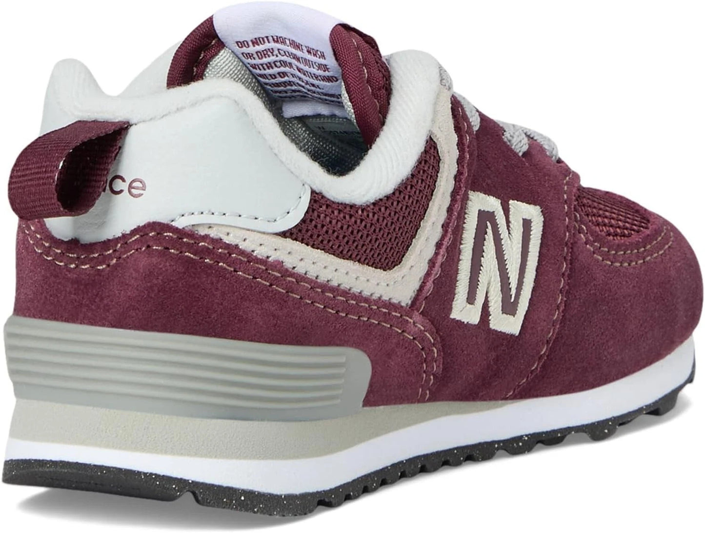New Balance Kid's 574 Core Bungee Sneaker Burgundy/White Size 4 Infant