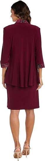 R&M Women's Elegant Jacket & Dress W/Detachable Necklace New with Tags!