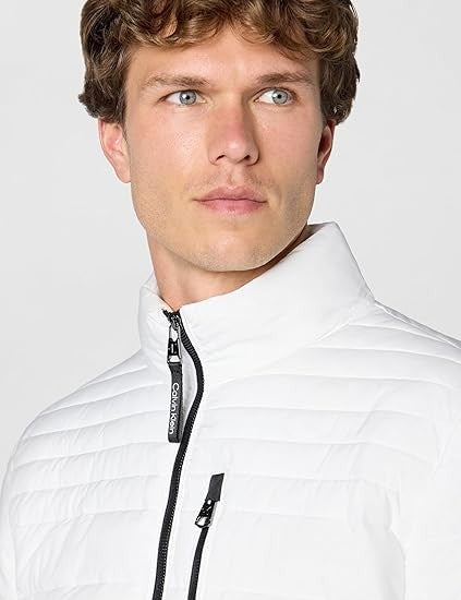 Calvin Klein Men's Classic Full Zip Down Puffer Coat White Size XL New With Tags