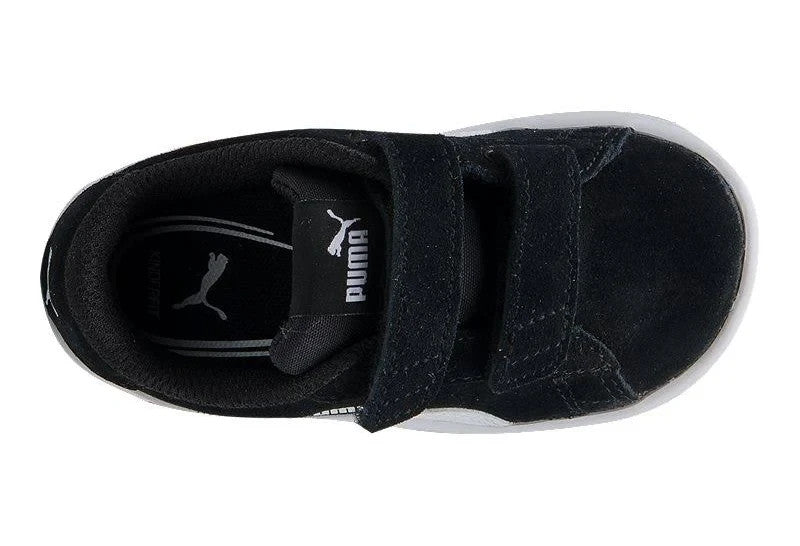 PUMA Kids' Smash Hook and Loop Sneakers Black Size 7 Children Brand New!