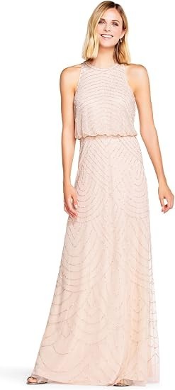 Adrianna Papell Womens Halter Blouson , Blush, 16 New with Tags!
