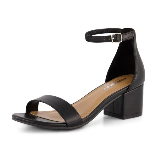 CUSHIONAIRE Women's Alba Block Heel Sandal Black Size 8.5M Brand New!