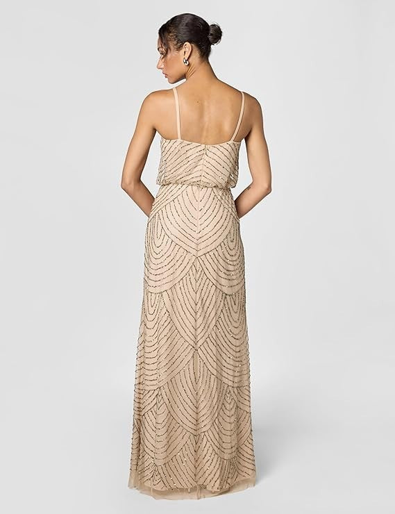 Adrianna Papell Women's Long Beaded Blouson Gown New with Tags!