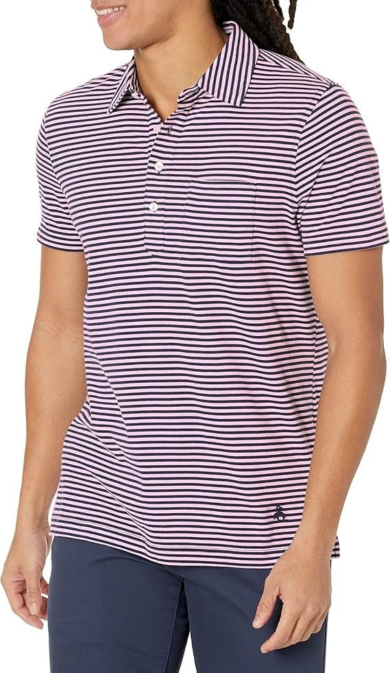 Brooks Brothers Men’s Polo Shirt Cotton Jersey Short Sleeve Pink Size XXL Brand