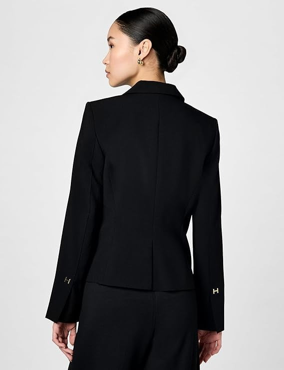HALSTON Women's One Button Short Blazer Black Size 6 New with Tags