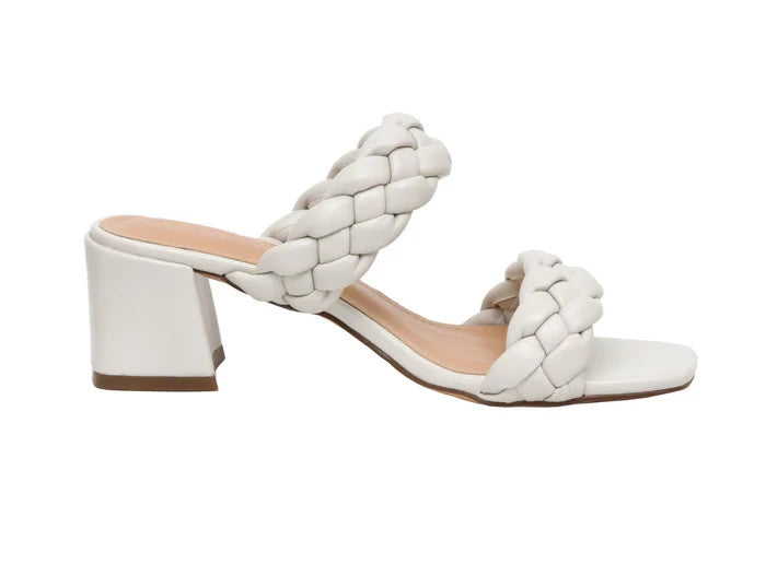 CUSHIONAIRE Onyx Braided Heel Sandal Ivory Size 8.5M