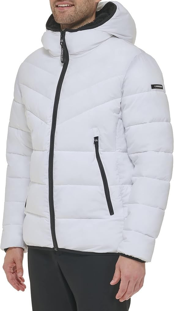 Calvin Klein Men's Hooded & Quilted Packable Jacket Size Large New With Tags!