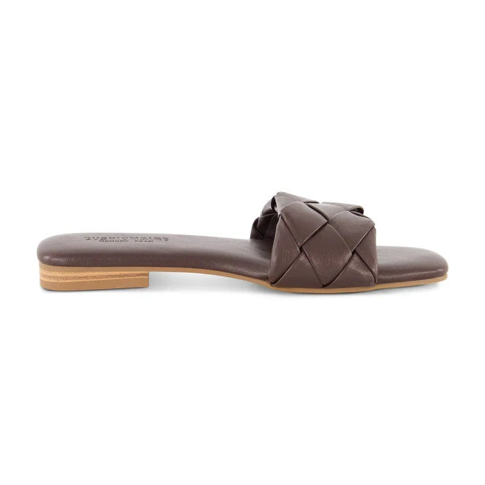 CUSHIONAIRE Franca Woven One Band Sandal Espresso Size 9M