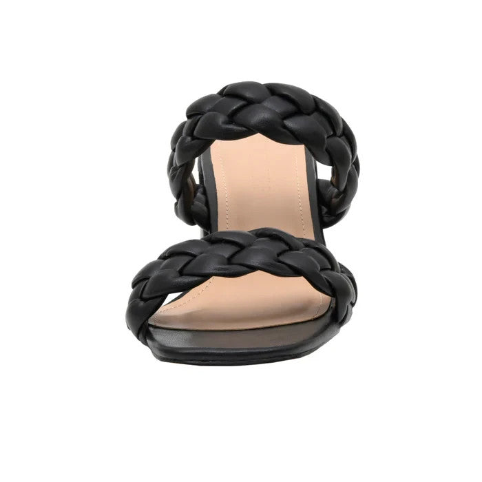 CUSHIONAIRE Onyx Braided Heel Sandal Black Size 6.5M
