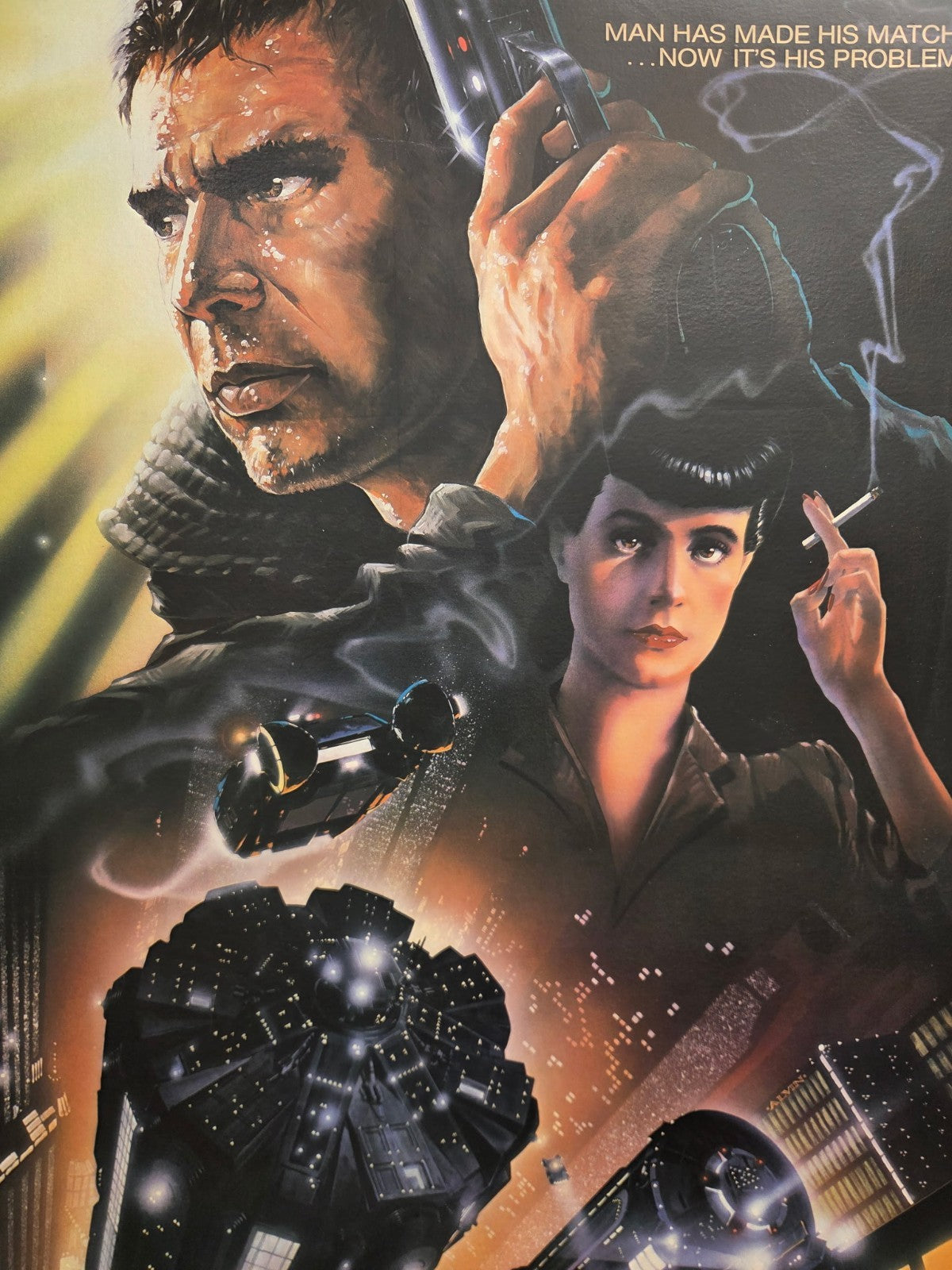 Poster Blade Runner Original Linnen Backed 1982 Restored 27x40 without Borders