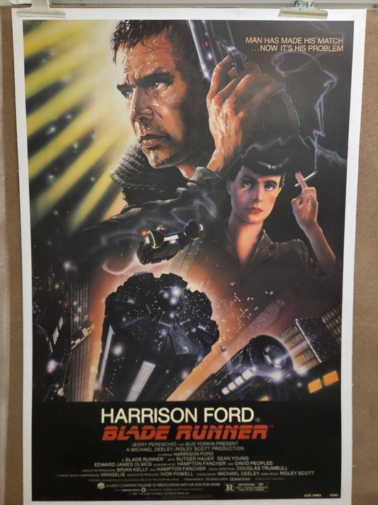 Poster Blade Runner Original Linnen Backed 1982 Restored 27x40 without Borders
